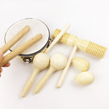 Let's Make Wood Baby Toy 8pcs Drum Eggs Baby Wooden Rattle Montessori Toys Baby Gift Development Toys For Child