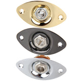 Electric Bass Guitar Jack 1/4" (6.35mm) Output Input Socket Cover Plate With 2 Mounting Screws For Oval Style Black/Gold/Silver