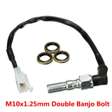 Motorcycle Hydraulic Double Banjo Bolt Brake Light Switch M10 x 1.25mm