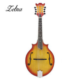 New T-03 8-String W-Style Mandolin Solid Spruce Top Basswood Side&Backboard 23 Frets Rosewood Fretboard Sunset Red with Gig Bag