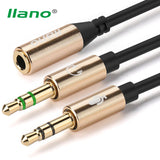 3.5 Jack Audio Cable Adapter Headset Microphone Combo Converter Male To Female Mic Headphone AUX Cabo For Laptop Speaker Adaptor