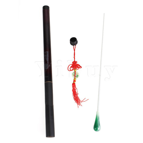 Yibuy 2pcs Yibuy Green Fiberglass Orchestra Baton Music Teacher Conductor Batons With Case