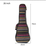 New Arrival Beautiful Soft Pad Cotton Folk Style Hand Portable Bag Case Cover For Ukulele 21''/23''/26'' Small Guitar Gig Bag