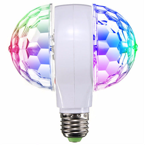 3W LED RGB Stage Light Bulb E27 Rotating For KTV Bar Disco Party Decor Lamp Double Headed Ball Stage Effect Lighting