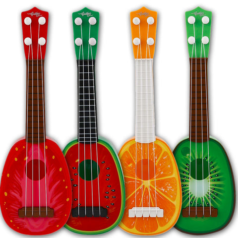 Creative Fruit Pattern Children Learning Plastic Guitar Ukulele Mini Musical Instrument Children Kids Educational Toys Guitar