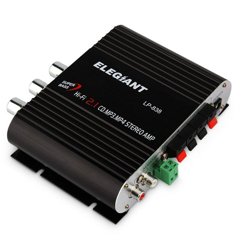 New Power Amplifier Aluminum 2.1 MP3 Radio Audio Stereo Bass Speaker Booster HiFi Channel Amplifier For Car Home