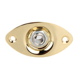 Electric Bass Guitar Jack 1/4" (6.35mm) Output Input Socket Cover Plate With 2 Mounting Screws For Oval Style Black/Gold/Silver