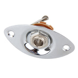 Electric Bass Guitar Jack 1/4" (6.35mm) Output Input Socket Cover Plate With 2 Mounting Screws For Oval Style Black/Gold/Silver