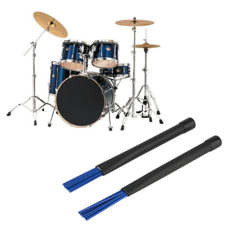 Sales promotion 1 Pair Retractable Telescopic Drum Blue Nylon Brushes Sticks Black Handle wholesale price