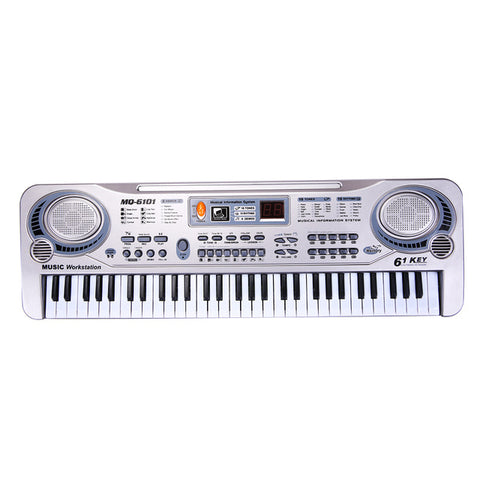 61 Keys Kids Digital Piano Musical Instrument Professional Silver Keyboard Toy Multifunction Electronic Music Toys For Children