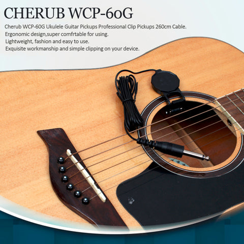 Cherub WCP-60G Ukulele Guitar Pickups Professional Clip Pickups 260cm Cable Perfect Musical Instruments Accessories Hot Sales
