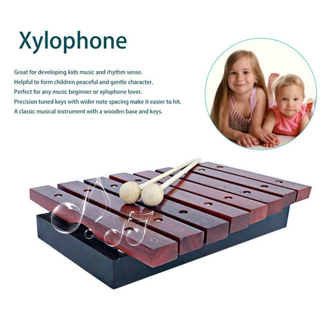 1pcs Kids Natural Wooden 8 Wide Note Tone Xylophone Percussion Musical Instrument Children Early Music Learning Free Shipping