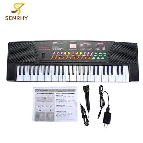 54 Keys Digital Music Electric Organ Electronic Keyboard Piano Gift Education with Sheet Music Holder Microphon For Kids Gift