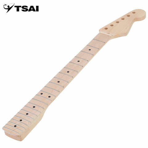 2017 TSAI Maple Wood 22 Frets Electric Guitar Neck and Fingerboard Dot Inlay Fretboard For ST Parts Guitar Accessories