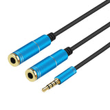 3.5mm Headset Microphone Couple Audio Cable Quality Male To 2 Female Aux Extension Splitter Cabo For Mic Headphone Phone PC Cord