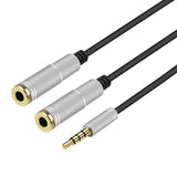 3.5mm Headset Microphone Couple Audio Cable Quality Male To 2 Female Aux Extension Splitter Cabo For Mic Headphone Phone PC Cord