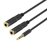 3.5mm Headset Microphone Couple Audio Cable Quality Male To 2 Female Aux Extension Splitter Cabo For Mic Headphone Phone PC Cord