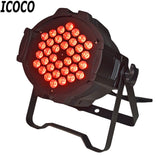 ICOCO 36pcs*1W LED Cast Aluminum Par Light Disco Stage Club Party KTV Show Bright LED Light Sound Controller Spotlight New Sale