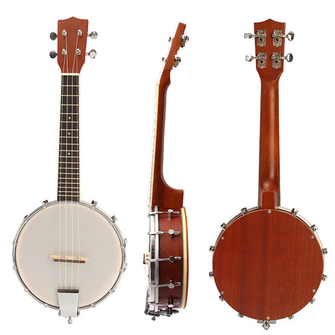 Zebra 23'' Sapele Nylon 4 Strings Concert Banjo Uke Ukulele Bass Guitar Guitarra For Musical Stringed Instruments Lover Gift