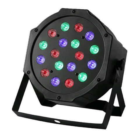 Professional LED Stage Lights 18 LED RGB PAR DMX Stage Lighting Effect DMX512 Master-Slave Flat for DJ Disco Party KTV