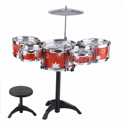 Plug Size Lightweight Mini Children Kids Practicing Drum Instrument Portable ABS Stainless Steel Drum Set With Chair drop shippi