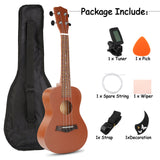 Zebra 23" Guitar Combo 4 Strings Bass Concert Guitar Guitarra Kit Rosewood Ukulele Musical Stringed Instrument Set For Beginner