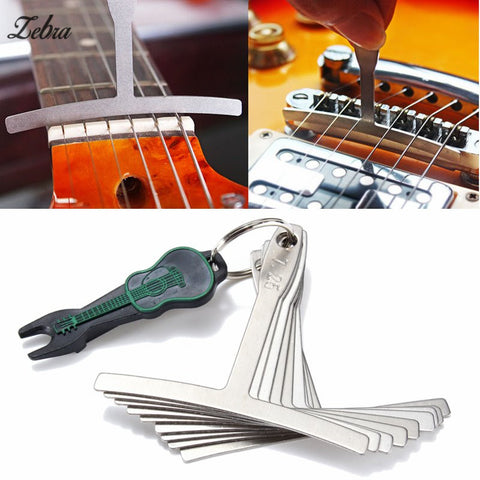 Zebra 9Pcs/Set Electric Bass Guitar Under String Radius Gauge Setup for Luthier Stainless Steel Tools Acessorios Musicais Parts