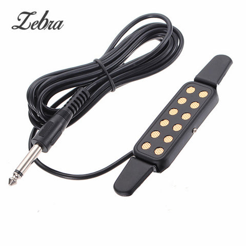 12 Holes Black Acoustic Bass Guitar Sound Pickup Microphone Wire Amplifier For Musical Instruments Parts Stringed Accessories