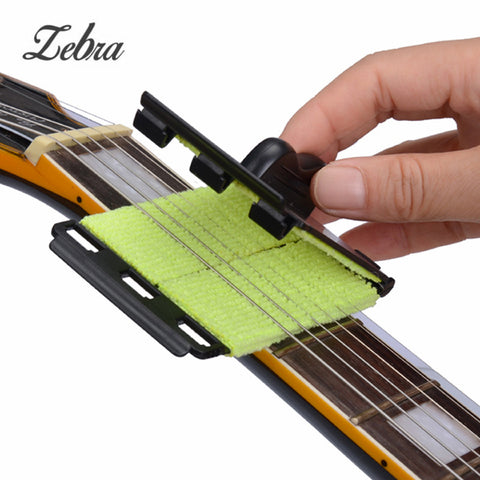 Zebra Acoustic Electric Bass Guitar String Cleaner Ukulele Banjo Quick-Set Brush Tool for Stringed Musical Instruments