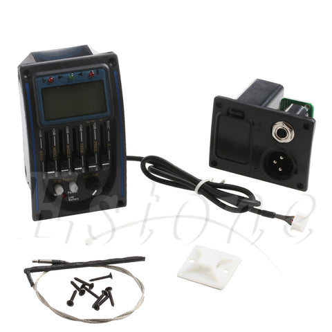 1Pc LC 5 Band Guitar Pickup Tuner Acoustic Electric Guitar Bass Preamplifier EQ Equalizer