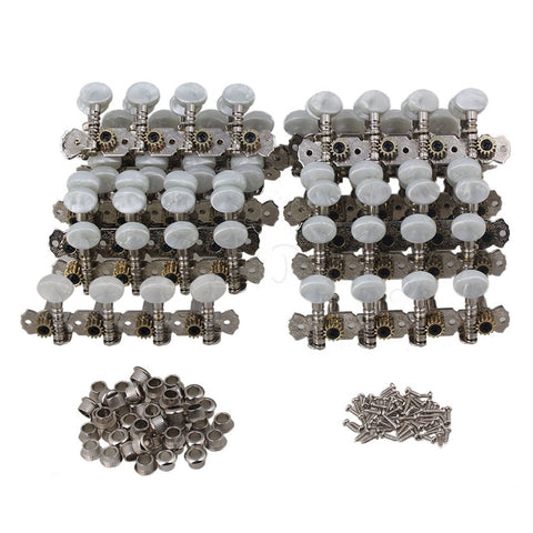 Yibuy 20 Pieces Mandolin Machine Heads Tuning Pegs Set with White Pearl Button
