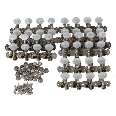 Yibuy 10 Pieces Mandolin Machine Heads Tuning Pegs Set with White Pearl Button