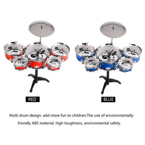Plug Size Lightweight Mini Children Kids Practicing Drum Instrument Portable ABS Stainless Steel Drum Set With Chair from Ru