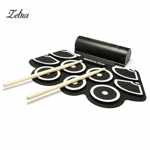Hot Sale MD760 9 Pad Silicon Roll Up Electronic Drum Kit For Support MIDI Game With Drum Sticks 12 Demo Songs 9 Accompaniment