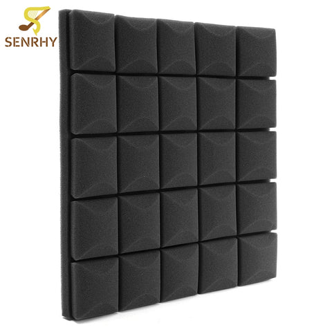 4PCS 500x500x50mm Black Acoustic Foam Treatment Sound Proofing Sound-absorbing Cotton Noise Sponge Drum Room Accessories