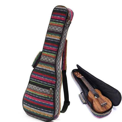 New Arrival Beautiful Soft Pad Cotton Folk Style Hand Portable Bag Case Cover For Ukulele 21''/23''/26'' Small Guitar Gig Bag